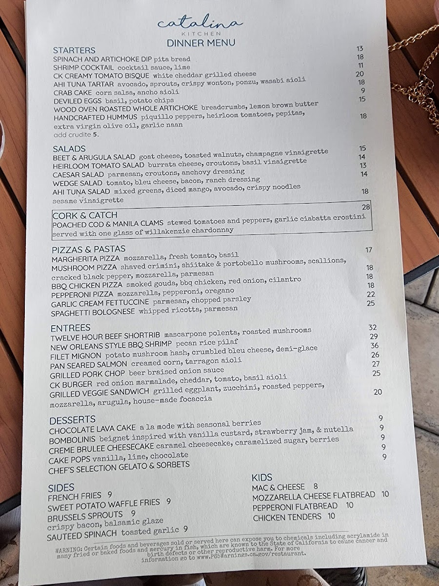 catalina kitchen Menu - Image 4